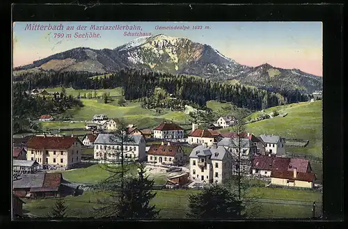 AK Mitterbach, An der Mariazellerbahn, Schutzhaus, Gemeindealpe