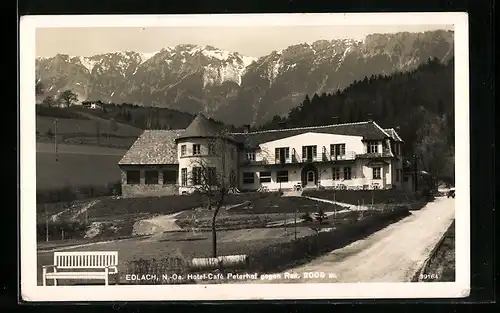 AK Edlach, Hotel-Café Peterhof gegen Rax