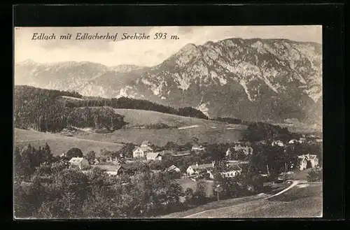 AK Edlach, Ortsansicht mit Edlacherhof