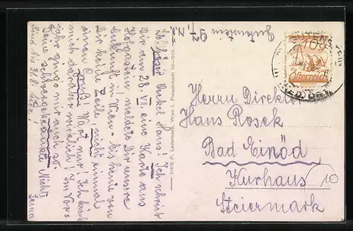 AK Gutenstein, Ortsansicht mit Ruine