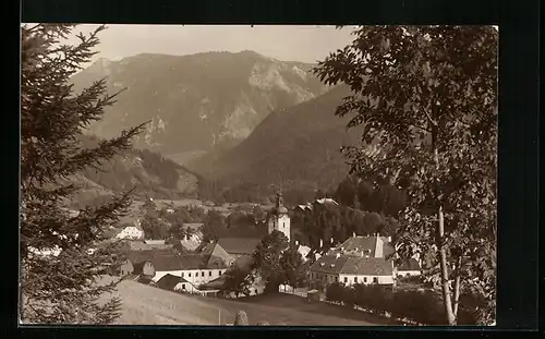 AK Lunz, Ortspartie mit Kirche