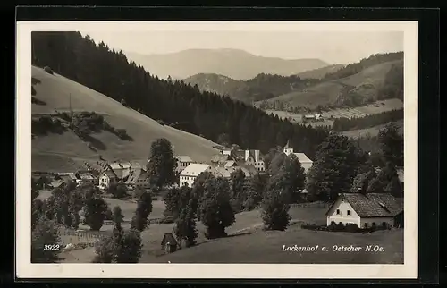 AK Lackenhof a. Oetscher, Ortspartie mit Kirche