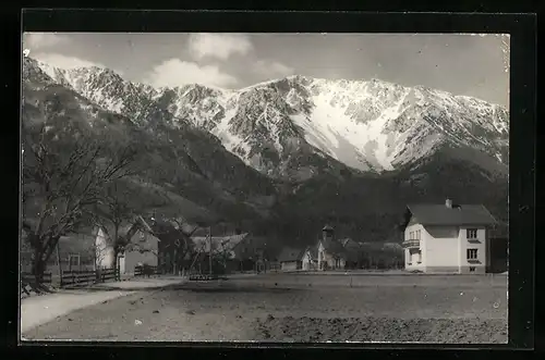 AK Puchberg /Schneeberg, Ortspartie mit Bergen