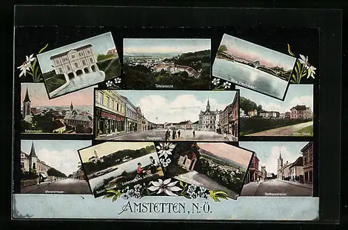 AK Amstetten, Elektrizitätswerk, Wienerstrasse, Rathausstrasse