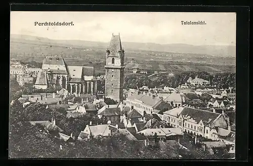 AK Perchtholdsdorf, Totalansicht mit Kirche