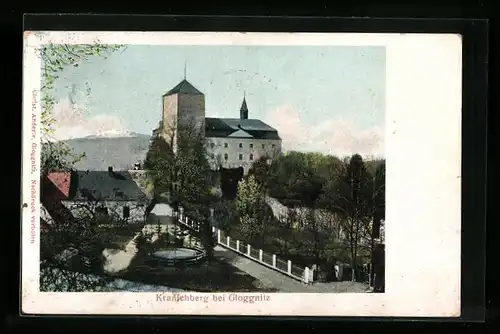 AK Kranichberg bei Gloggnitz, Ortspartie mit Burg