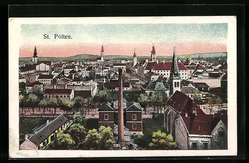 AK St. Pölten, Teilansicht aus der Vogelschau