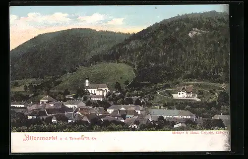 AK Altenmarkt /Triesting, Teilansicht mit Bergen