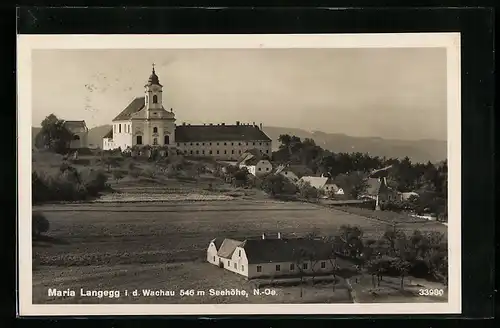AK Maria Langegg i. d. Wachau, Ortsansicht mit Kirche