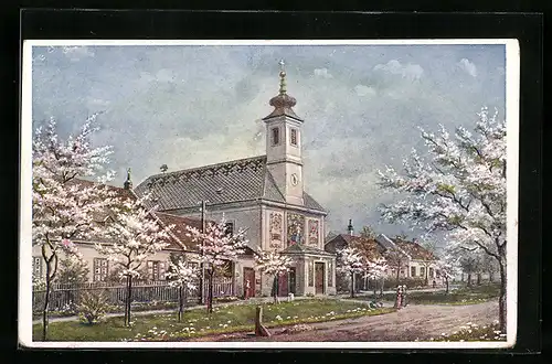 AK Maria Ellend a. d. Donau, Kirche im Frühling