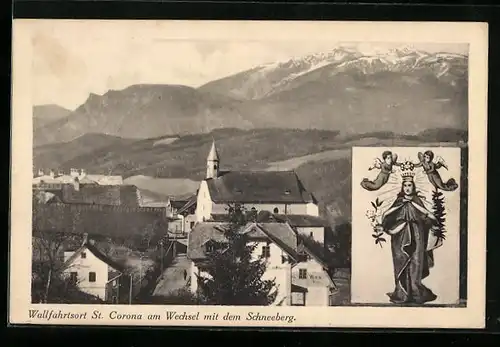 AK St. Corona am Wechsel, Der Wallfahrtsort mit dem Schneeberg, Heiligenbild