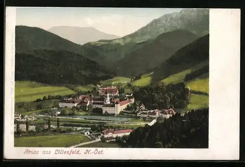 AK Lilienfeld, Teilansicht mit Kloster