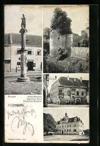 AK Eggenburg, Pranger, Schwedenturm & Krahuletz Museum