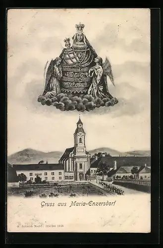 AK Maria-Enzersdorf, Wallfahrtskirche mit Madonnenbild