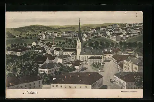 AK St. Valentin, Teilansicht mit Kirche