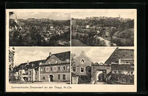 AK Drosendorf a. d. Thaya, Blick zum Rathaus, Ortsansichten