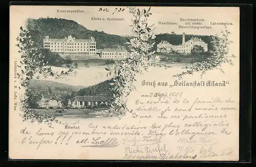 AK Alland, Heilanstalt Alland - Krankenpavillon, Maschinenhaus, Meierhof