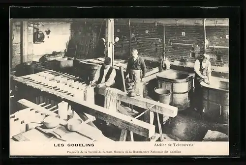 AK Les Gobelins, Atelier de Teinturerie, Teppichweberei