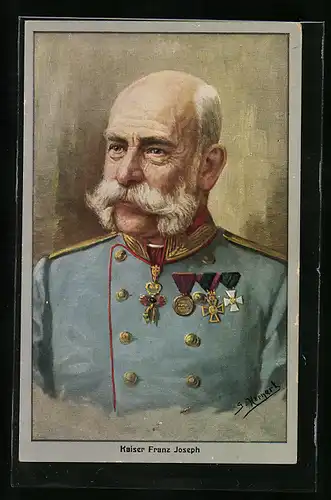 AK Porträt Kaiser Franz Josef I. von Österreich in Uniform mit Orden