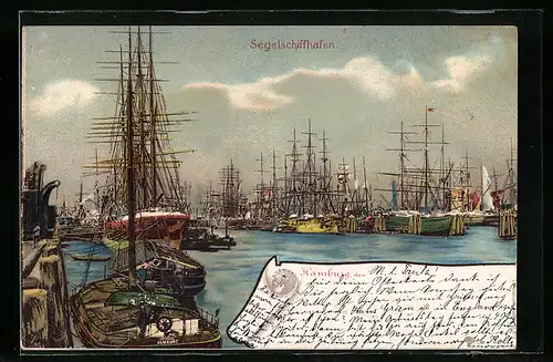 AK Hamburg, Blick in den Segelschiffhafen