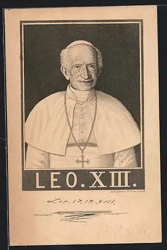 AK Papst Leo XIII., Portrait mit Kette