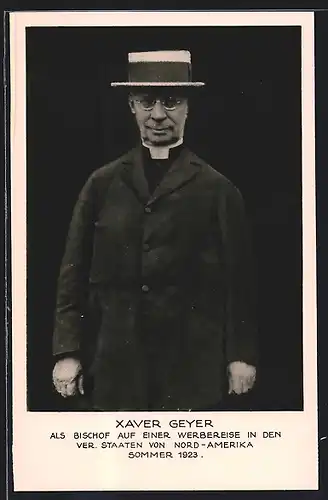 AK Xaver Geyer als Bischof in den USA, 1923