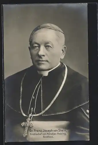 AK Franz Joseph von Stein, Erzbischof von München Freising, mit Kreuzkette