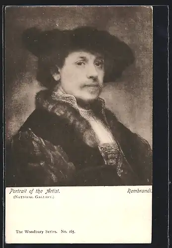 AK Rembrandt, Portrait des Künstlers