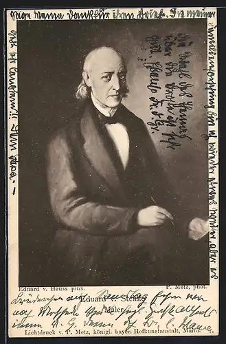 AK Eduard von Heuss, Portrait mit Pinsel