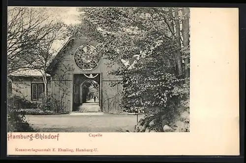 AK Hamburg-Ohlsdorf, Capelle auf dem Friedhof