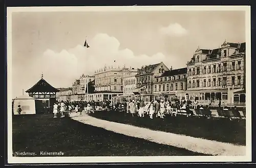 AK Norderney, Partie aus der Kaiserstrasse