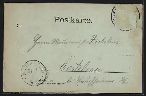 Mondschein-AK Donaustauf, Panorama mit Walhalla