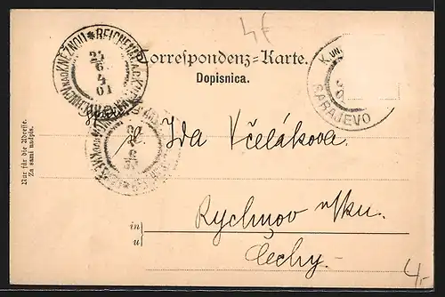 AK Sarajevo, Totalansicht der Stadt