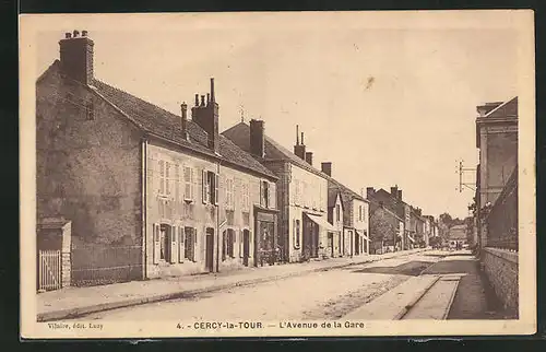 AK Cercy-la-Tour, L`Avenue de la Gare