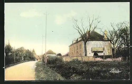 AK Bragny-sur-Saone, Entrée du Bourg, Strassenpartie am Ortseingang