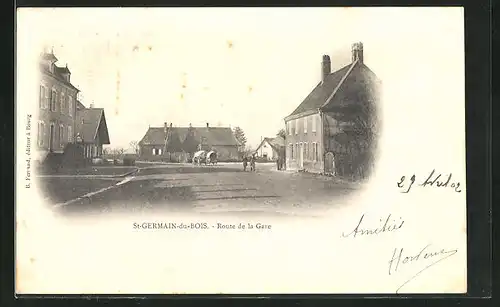 AK Saint-Germain-du-Bois, Route de la Gare