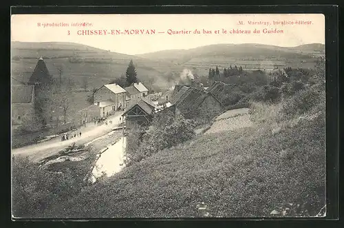 AK Chissey-en-Morvan, Quartier du bas et le château du Guidon