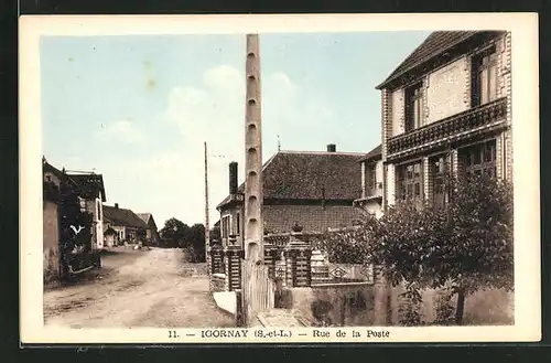 AK Igornay, Rue de la Poste, Strassenpartie