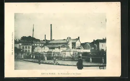 AK Ciry-le-Noble, Le Monument et les Usines