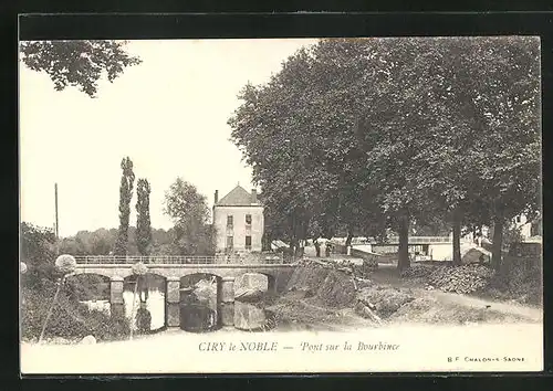 AK Ciry-le-Noble, Pont sur la Bourbince