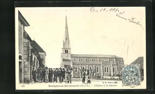 AK Savigny-en-Revermont, L`Église et le Clocher