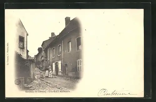 AK Montcenis, Une Rue, Strassenpartie