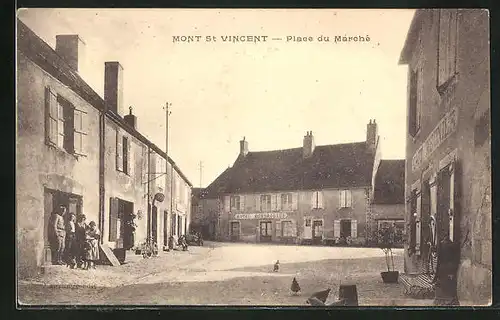 AK Mont-St-Vincent, Place du Marché