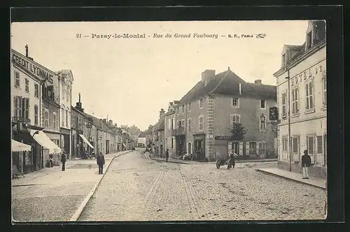 AK Paray-le-Monial, Rue du Grand Faubourg, Strassenpartie