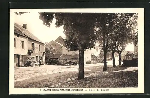 AK Saint-Gervais-sur-Couches, Place de l`Eglise