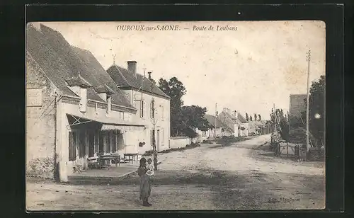 AK Ouroux-sur-Saone, Route de Louhans, Strassenpartie