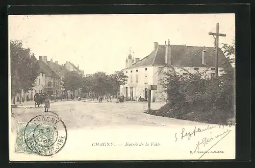 AK Chagny, Entrèe de la Ville, Strassenpartie