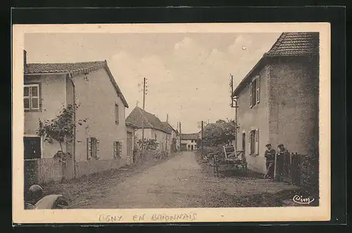 AK Ligny-en-Brionnais, Rue du Bourg, Strassenpartie