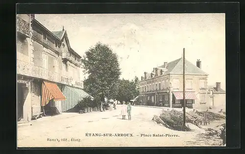 AK Étang-sur-Arroux, Place Saint-Pierre