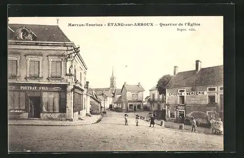 AK Étang-sur-Arroux, Quartier de l`Église